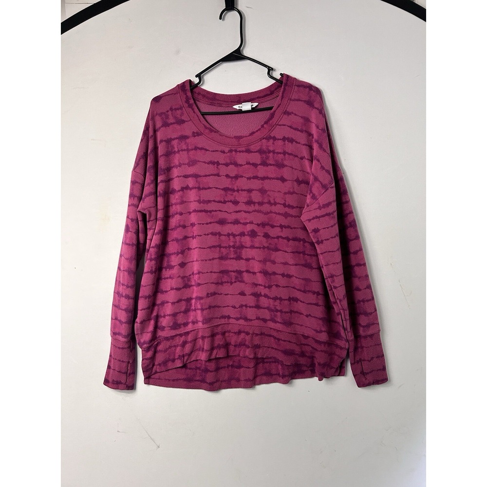 Athleta Tahiti Plum Tie Dye Thumb Hole‎ Pullover Top Athleisure Activewear XL